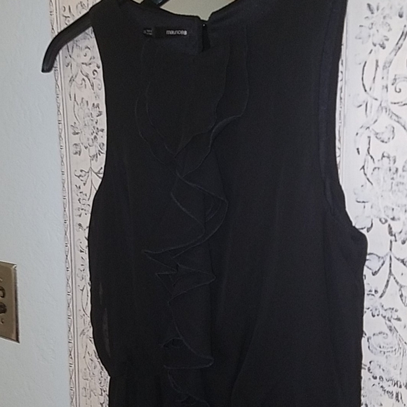 Maurices black dress XS ruffles lined - Picture 3 of 11
